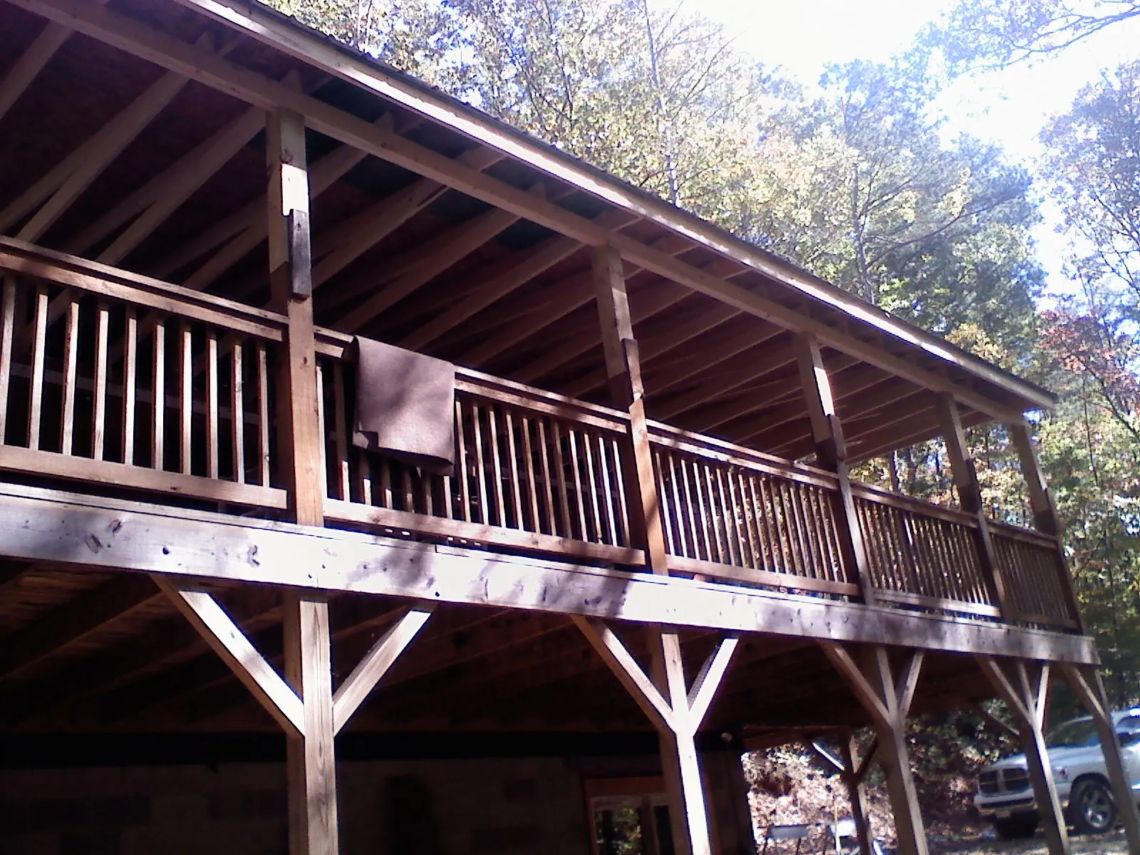 Timber framing under a new elevated porch and deck — Roof Leak Repair in Blue Rapids by Roofing Brothers